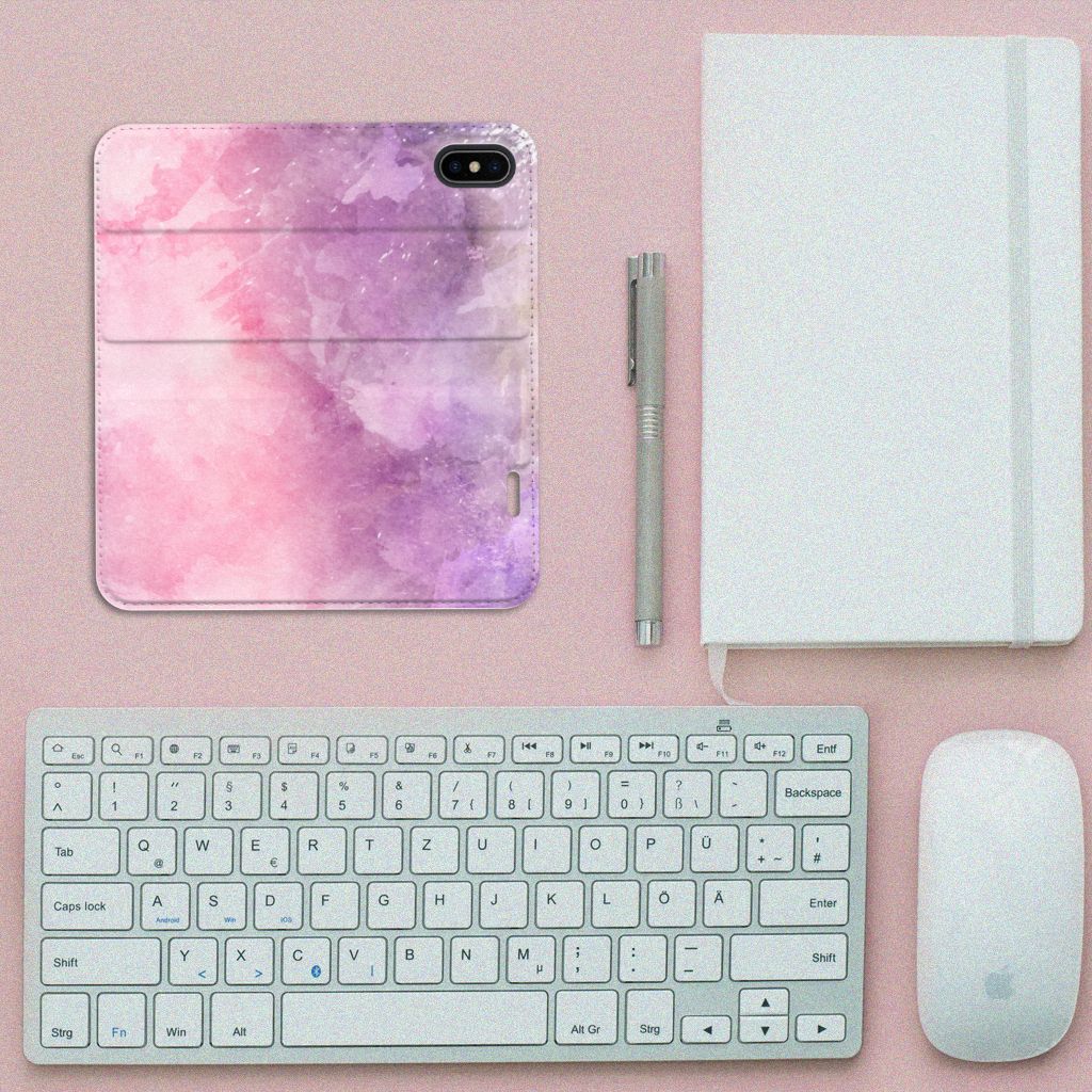 Bookcase Apple iPhone X | Xs Pink Purple Paint