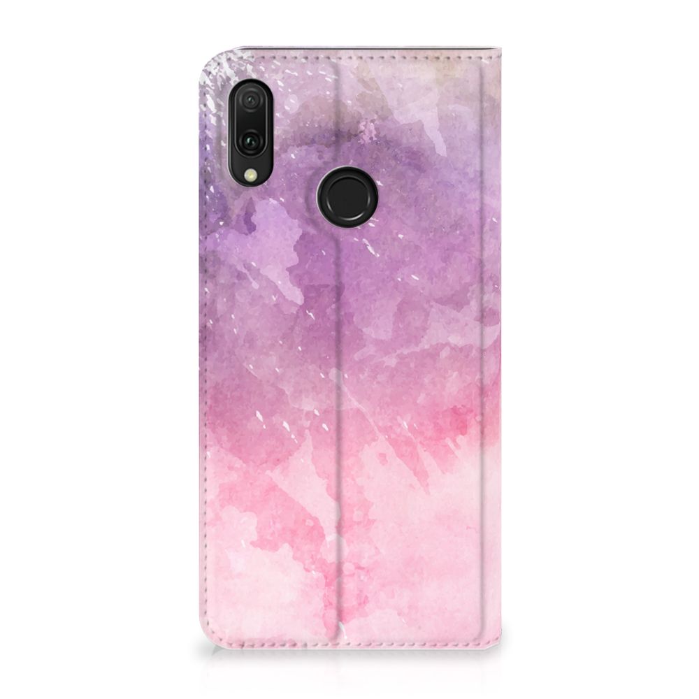 Bookcase Huawei Y7 hoesje Y7 Pro (2019) Pink Purple Paint