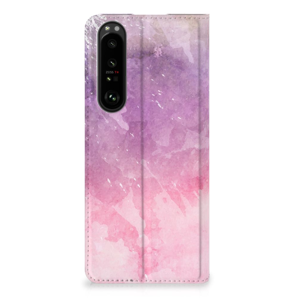 Bookcase Sony Xperia 1 III Pink Purple Paint