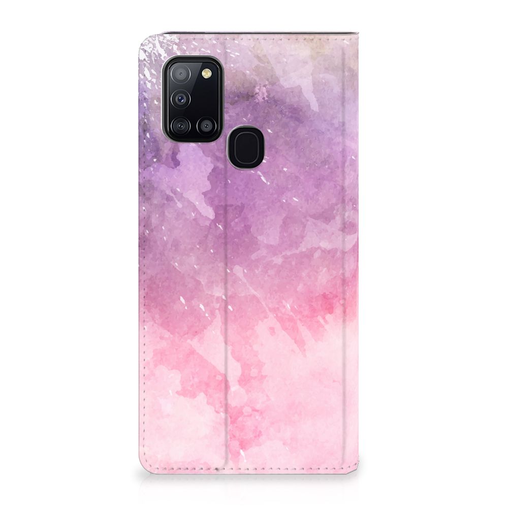 Bookcase Samsung Galaxy A21s Pink Purple Paint