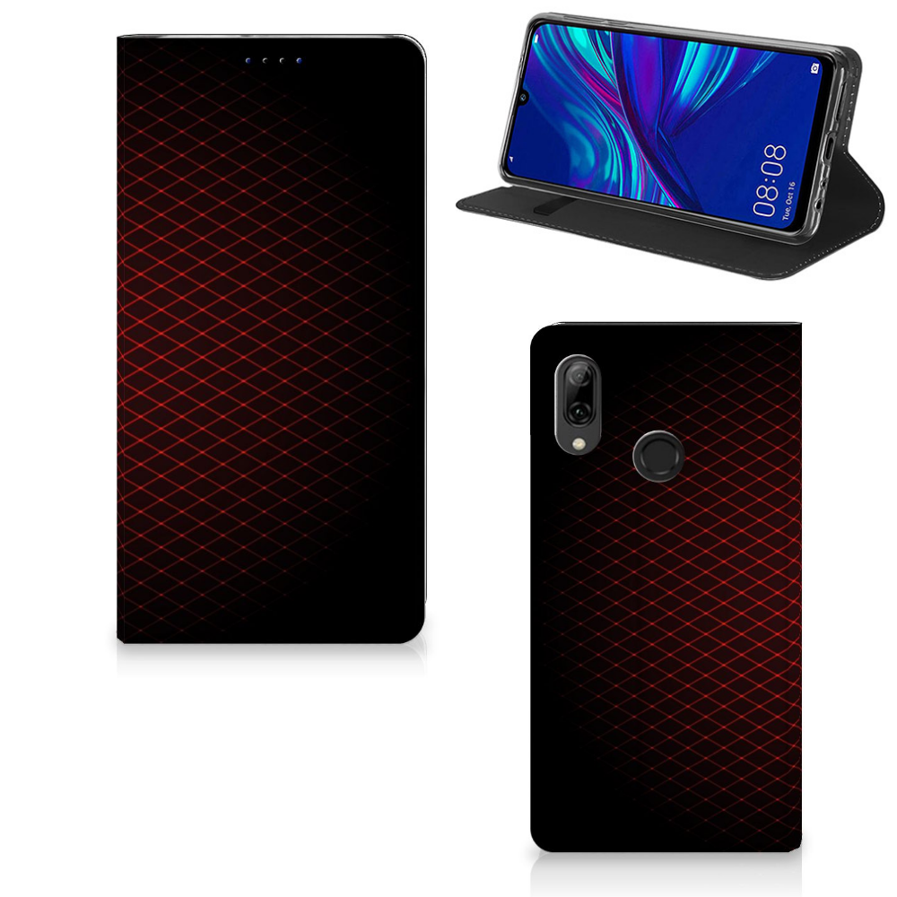 Huawei P Smart (2019) Uniek Standcase Hoesje Geruit Rood