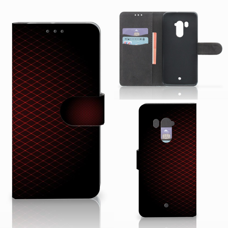 HTC U11 Plus Telefoon Hoesje Geruit Rood