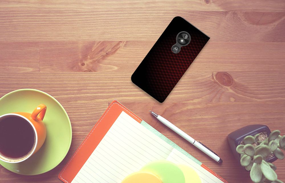 Motorola Moto E5 Play Hoesje met Magneet Geruit Rood