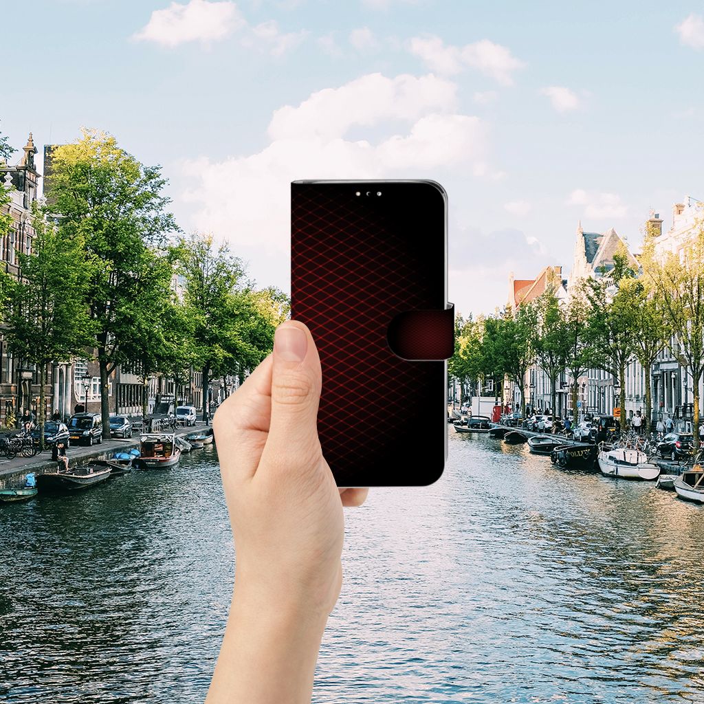 Huawei Y6 (2019) Telefoon Hoesje Geruit Rood