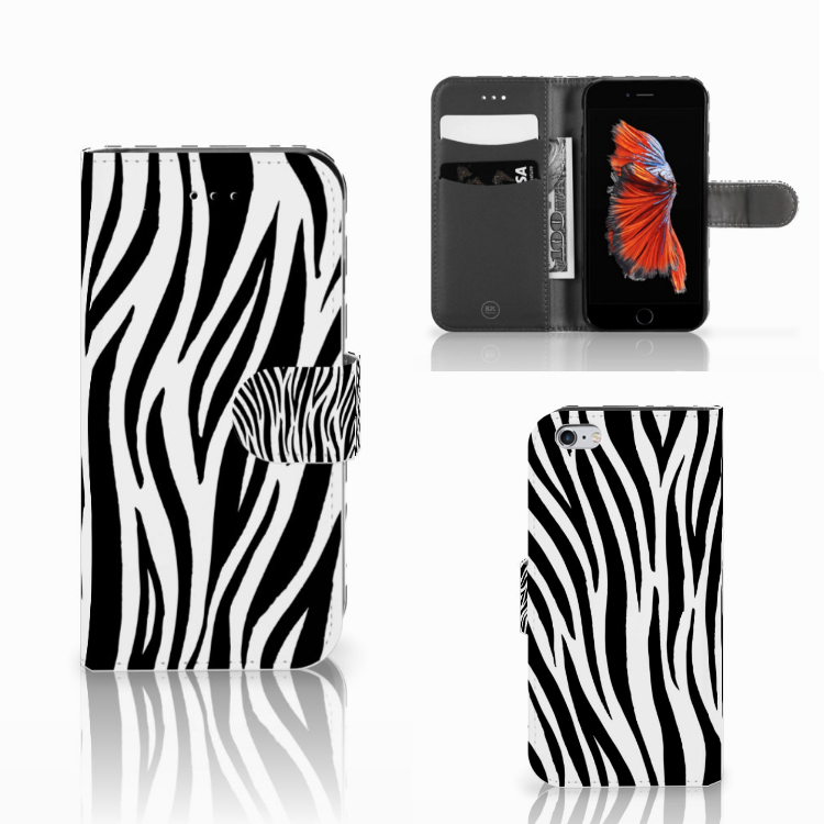 Apple iPhone 6 | 6s Telefoonhoesje met Pasjes Zebra