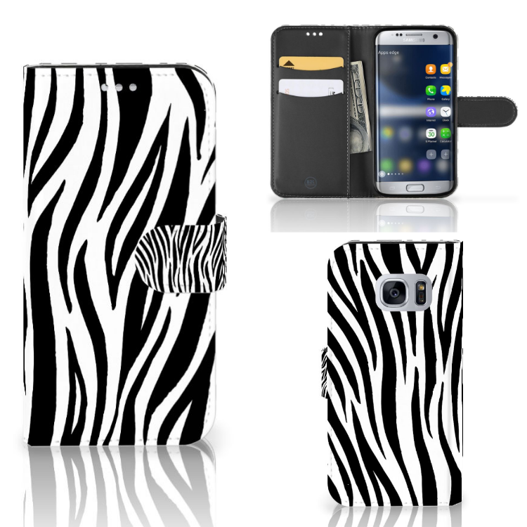 Samsung Galaxy S7 Telefoonhoesje met Pasjes Zebra