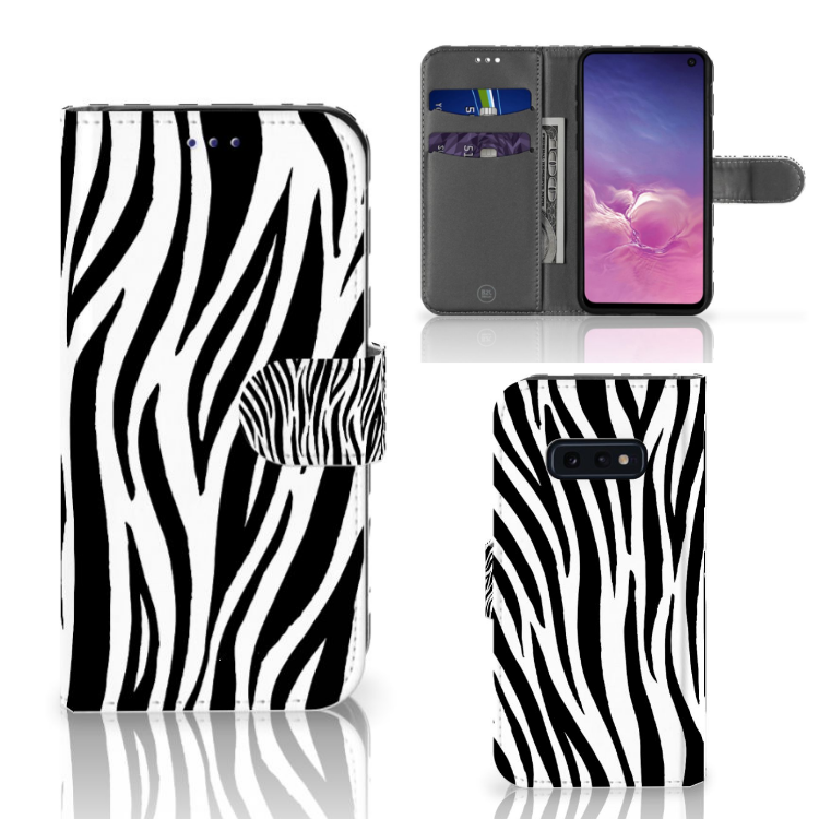 Samsung Galaxy S10e Telefoonhoesje met Pasjes Zebra