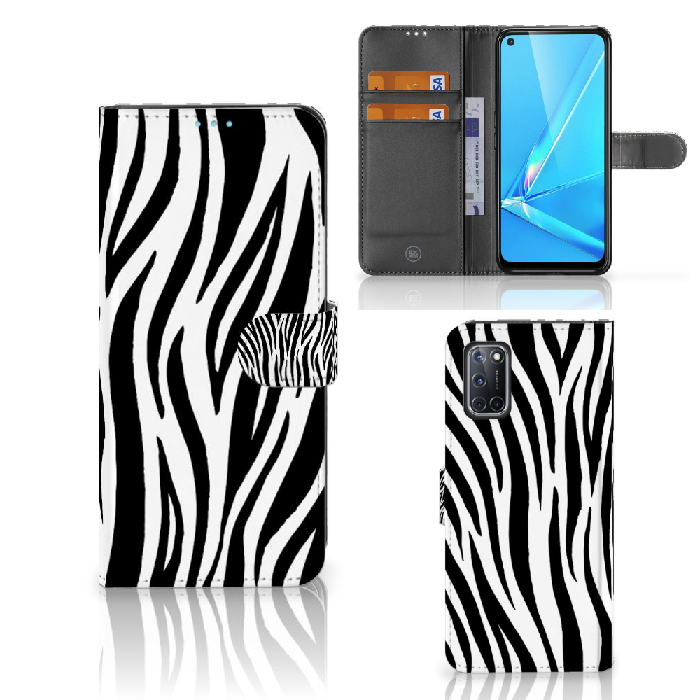 OPPO A72 | OPPO A52 Telefoonhoesje met Pasjes Zebra