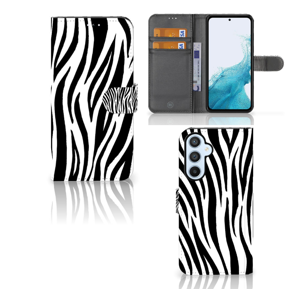 Samsung Galaxy A54 5G Telefoonhoesje met Pasjes Zebra