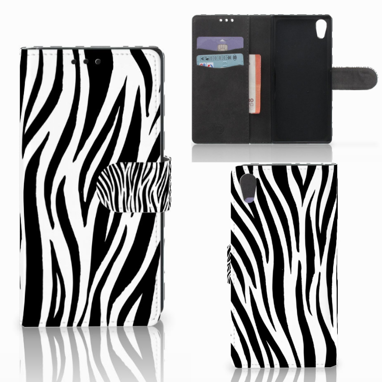 Sony Xperia XA1 Telefoonhoesje met Pasjes Zebra