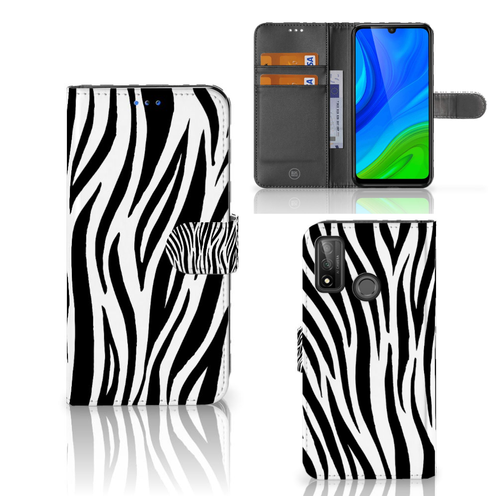 Huawei P Smart 2020 Telefoonhoesje met Pasjes Zebra