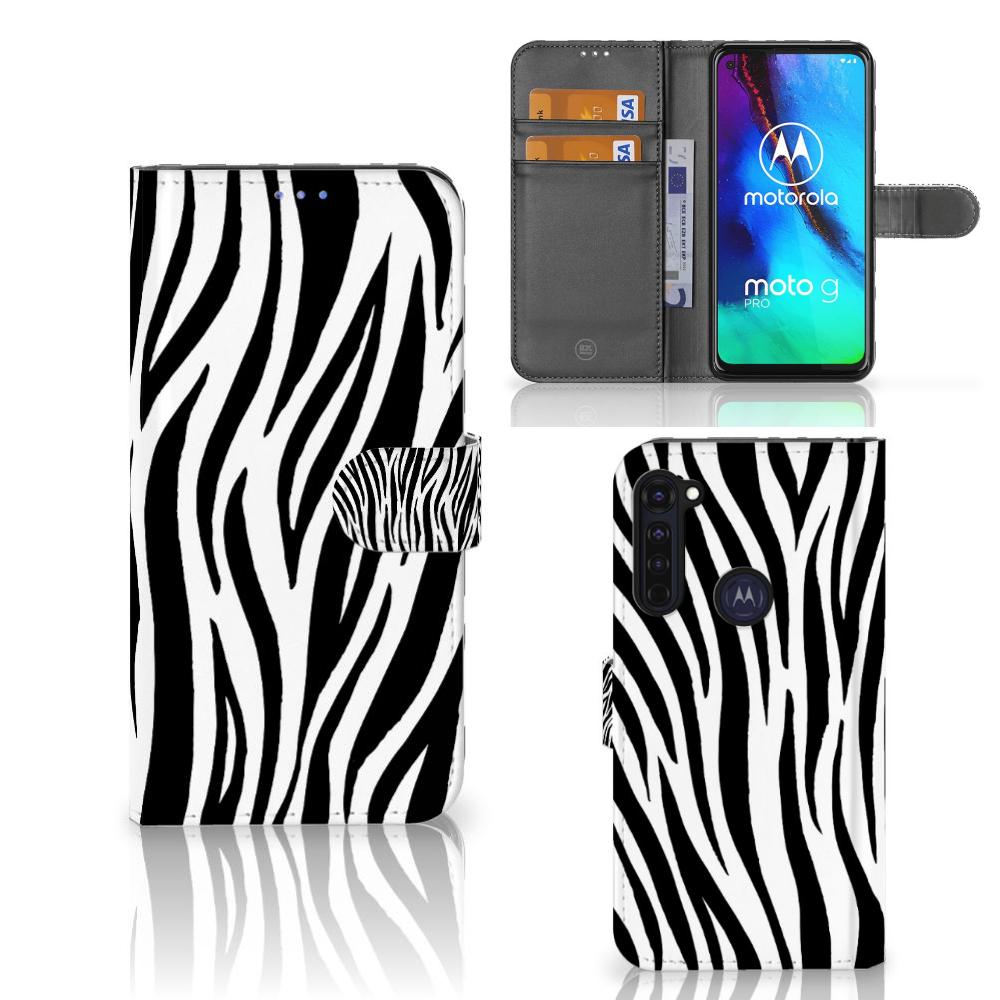 Motorola Moto G Pro Telefoonhoesje met Pasjes Zebra