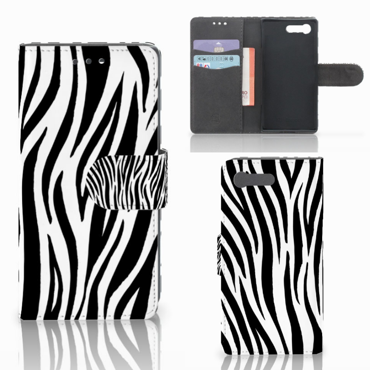 Sony Xperia X Compact Telefoonhoesje met Pasjes Zebra