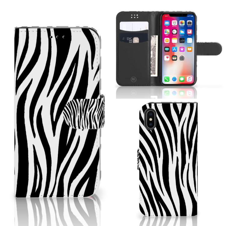 Apple iPhone X | Xs Telefoonhoesje met Pasjes Zebra