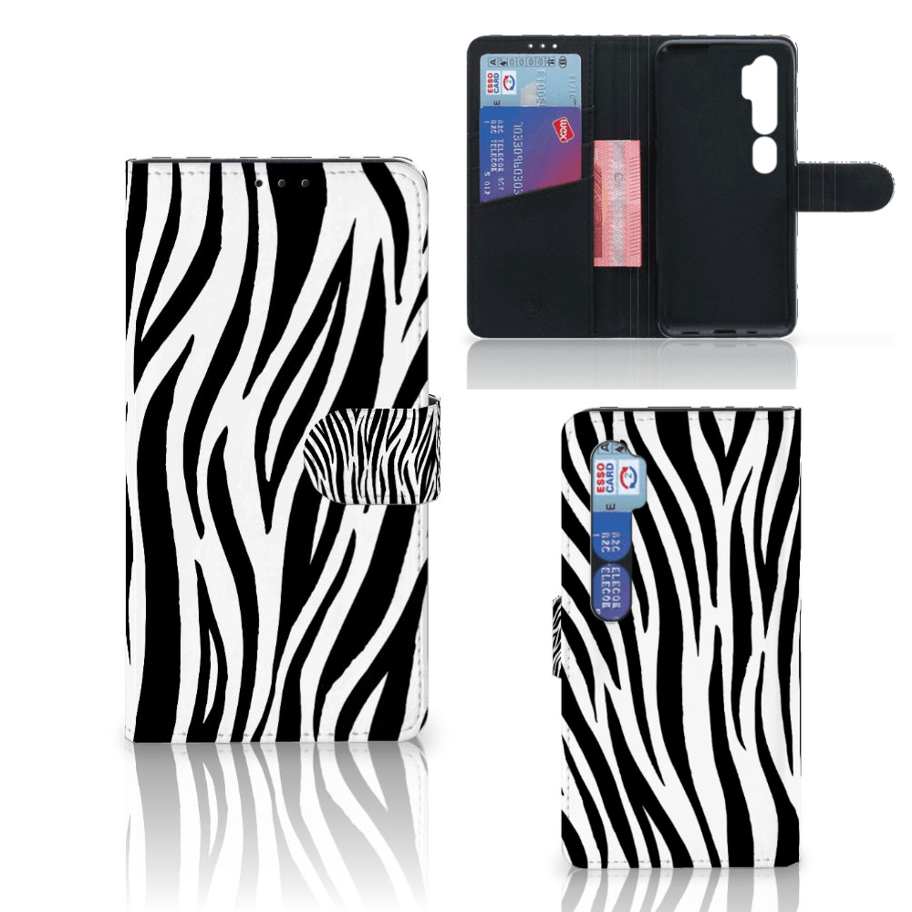 Xiaomi Mi Note 10 Pro Telefoonhoesje met Pasjes Zebra