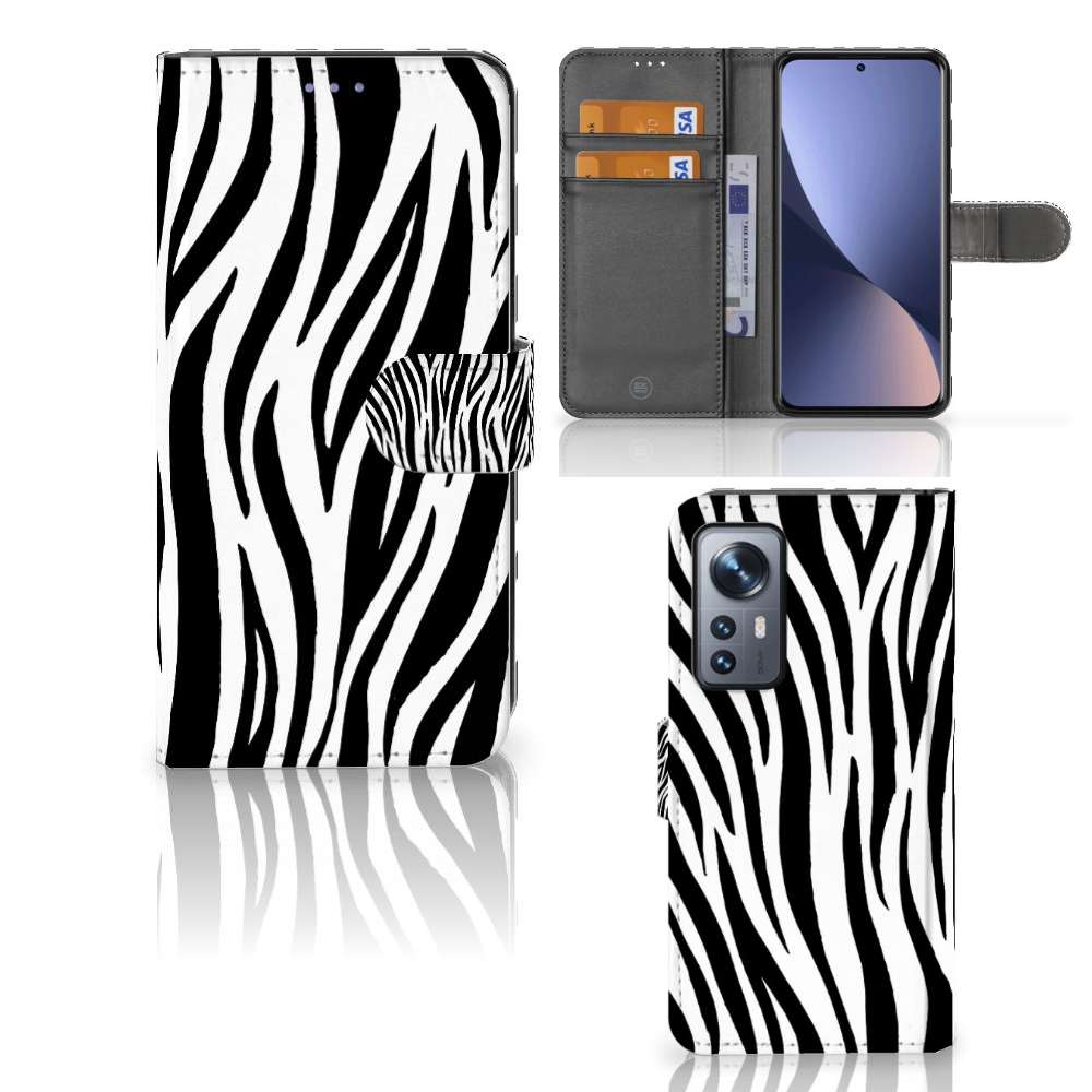Xiaomi 12 | 12X Telefoonhoesje met Pasjes Zebra