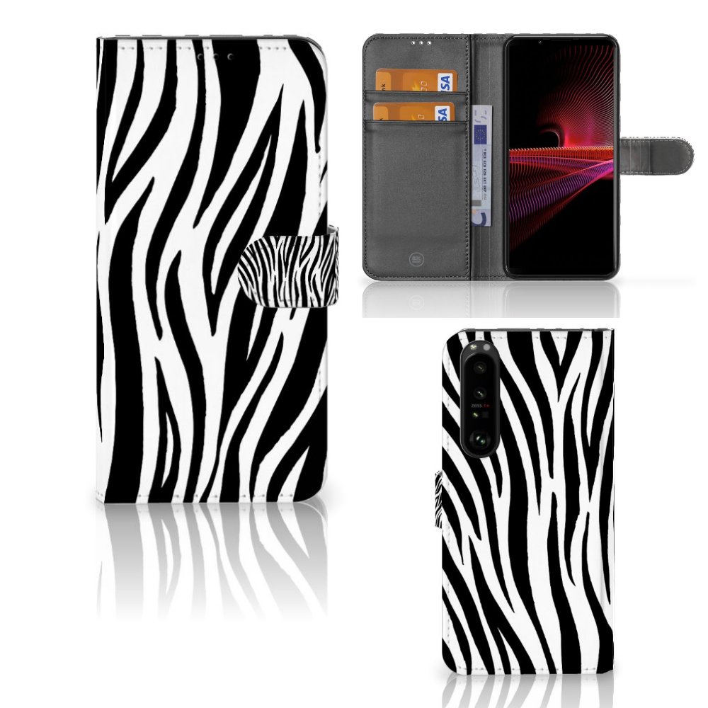 Sony Xperia 1 III Telefoonhoesje met Pasjes Zebra