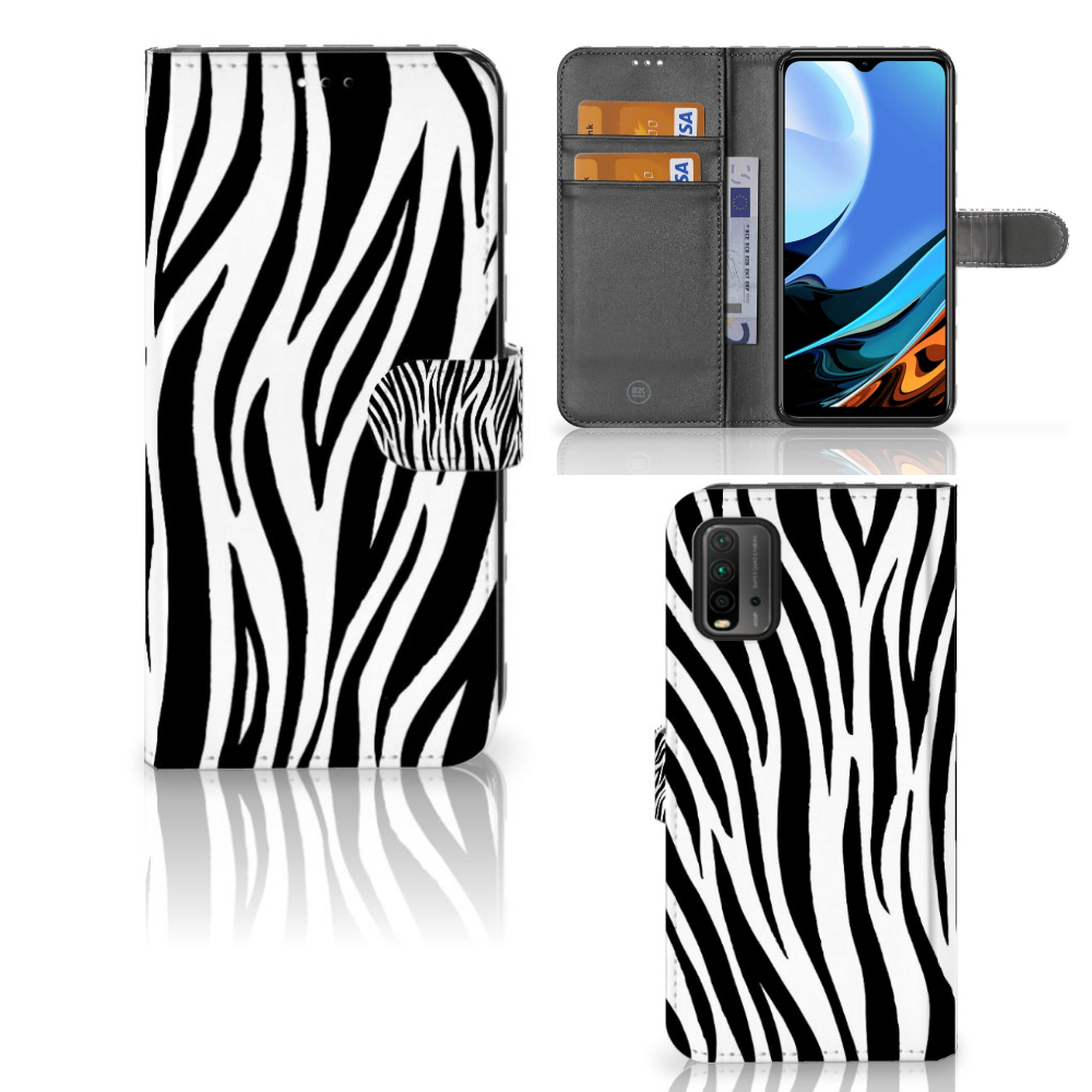 Xiaomi Redmi 9T | Poco M3 Telefoonhoesje met Pasjes Zebra
