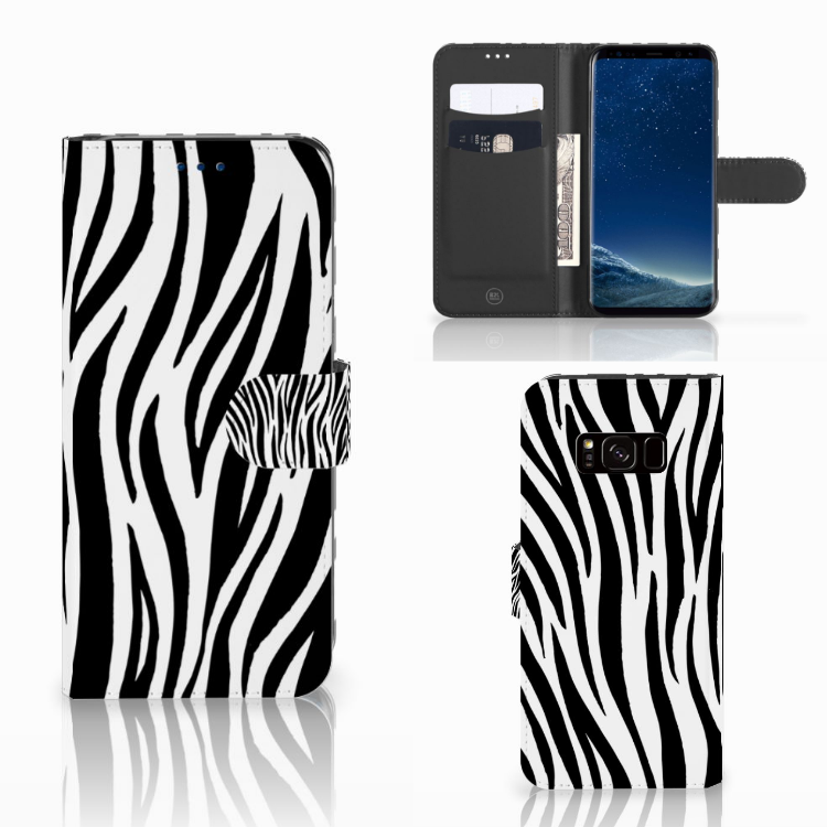 Samsung Galaxy S8 Telefoonhoesje met Pasjes Zebra
