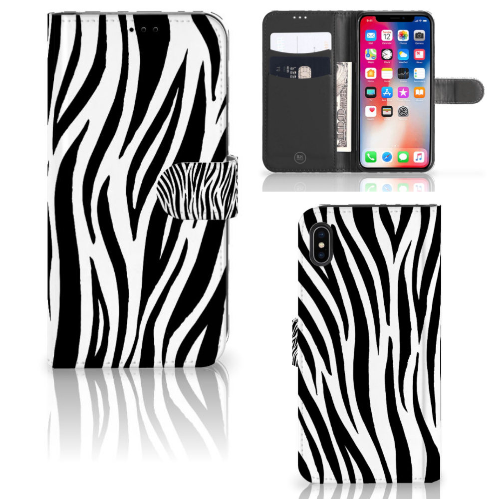 Apple iPhone Xs Max Boekhoesje Design Zebra