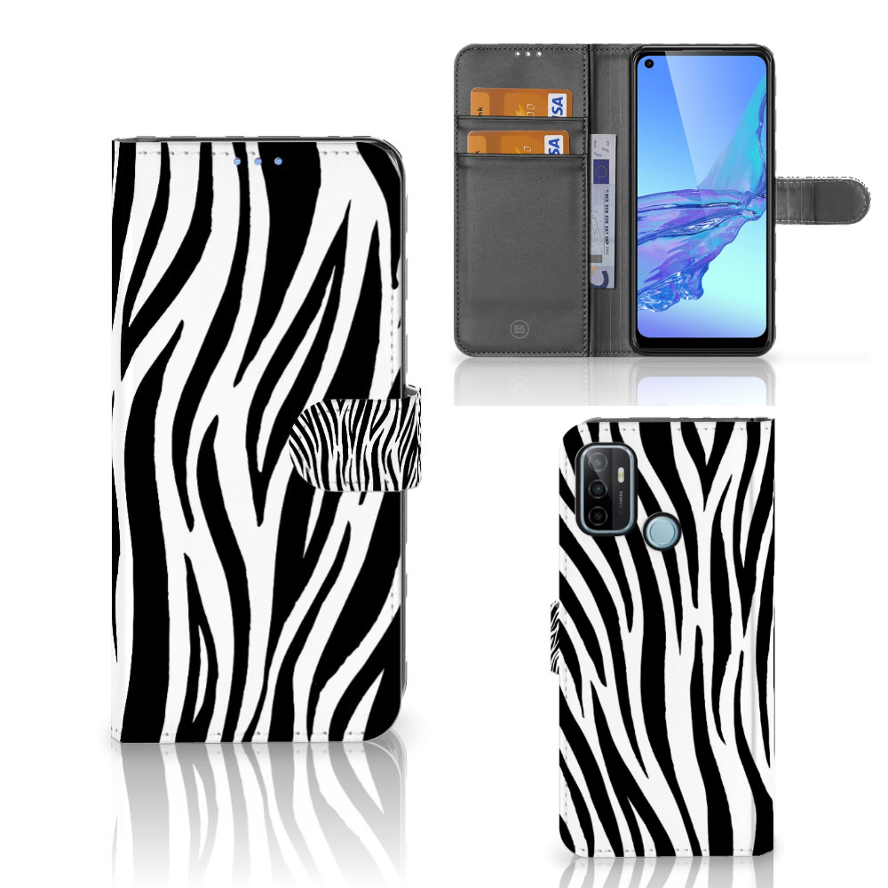 OPPO A53 | OPPO A53s Telefoonhoesje met Pasjes Zebra