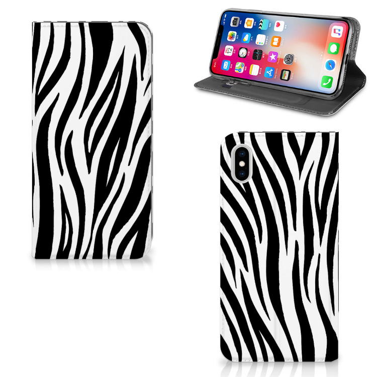 Apple iPhone Xs Max Standcase Hoesje Design Zebra