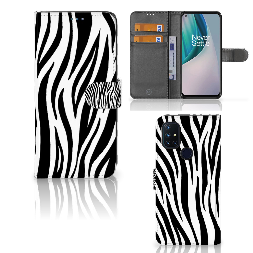 OnePlus Nord N10 Telefoonhoesje met Pasjes Zebra