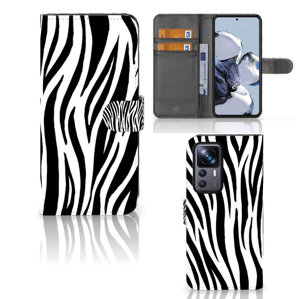 Xiaomi 12T | 12T Pro Telefoonhoesje met Pasjes Zebra