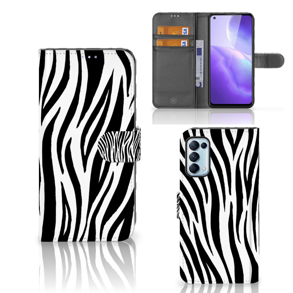 OPPO Find X3 Lite Telefoonhoesje met Pasjes Zebra