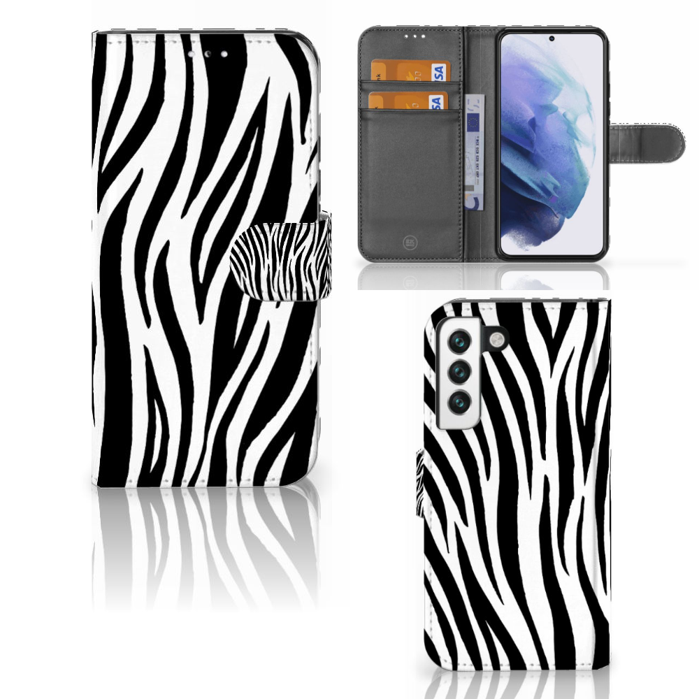 Samsung Galaxy S22 Telefoonhoesje met Pasjes Zebra