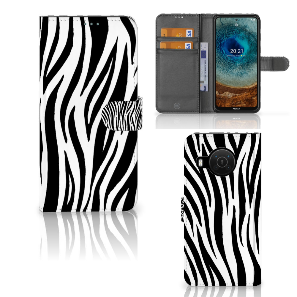 Nokia X10 | Nokia X20 Telefoonhoesje met Pasjes Zebra