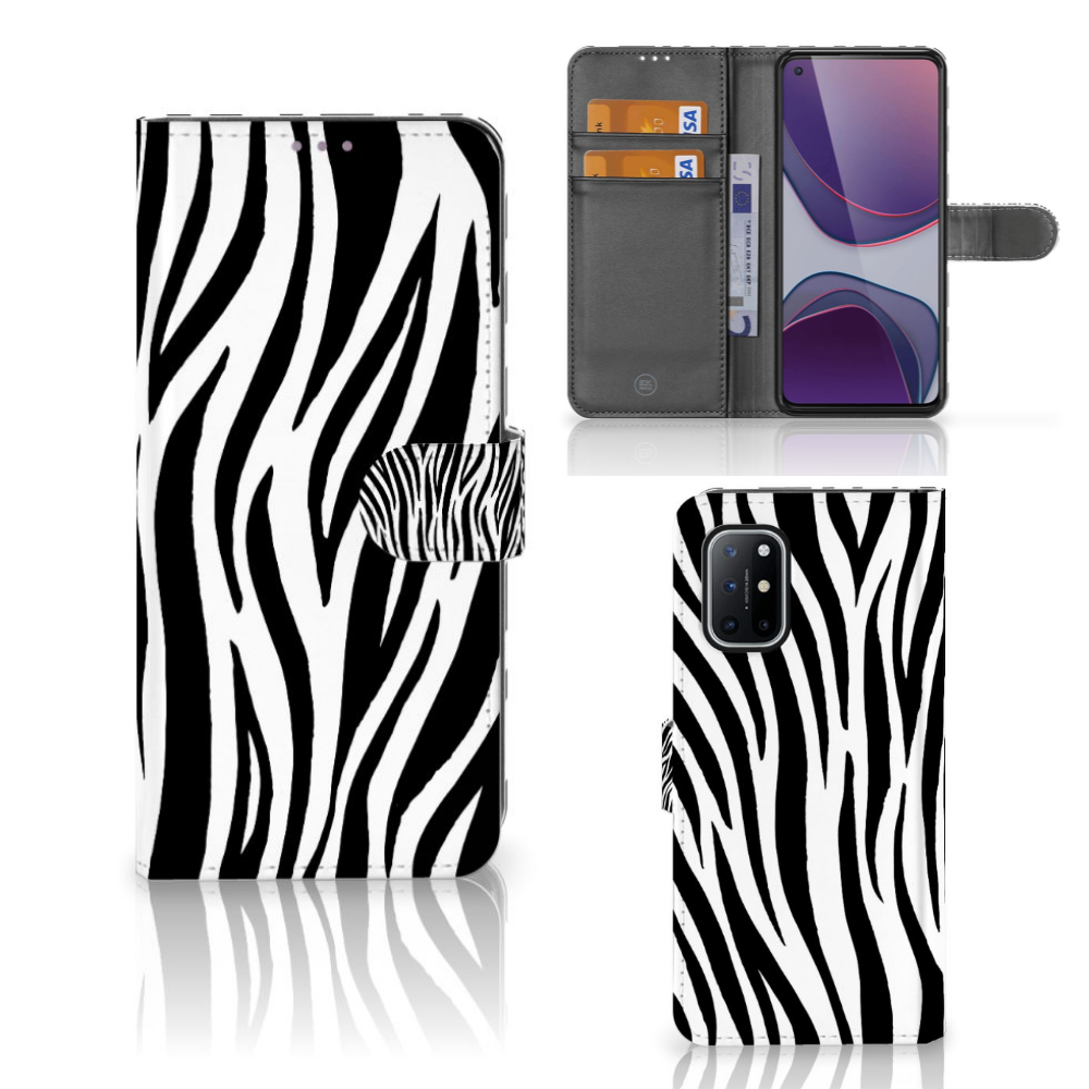 OnePlus 8T Telefoonhoesje met Pasjes Zebra
