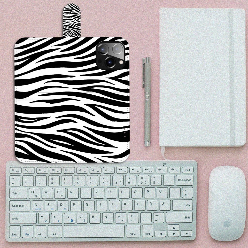 iPhone 14 Pro Max Telefoonhoesje met Pasjes Zebra