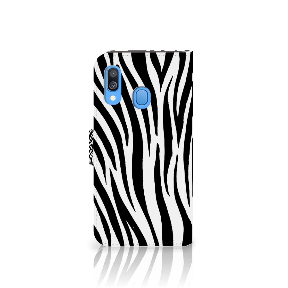 Samsung Galaxy A40 Telefoonhoesje met Pasjes Zebra