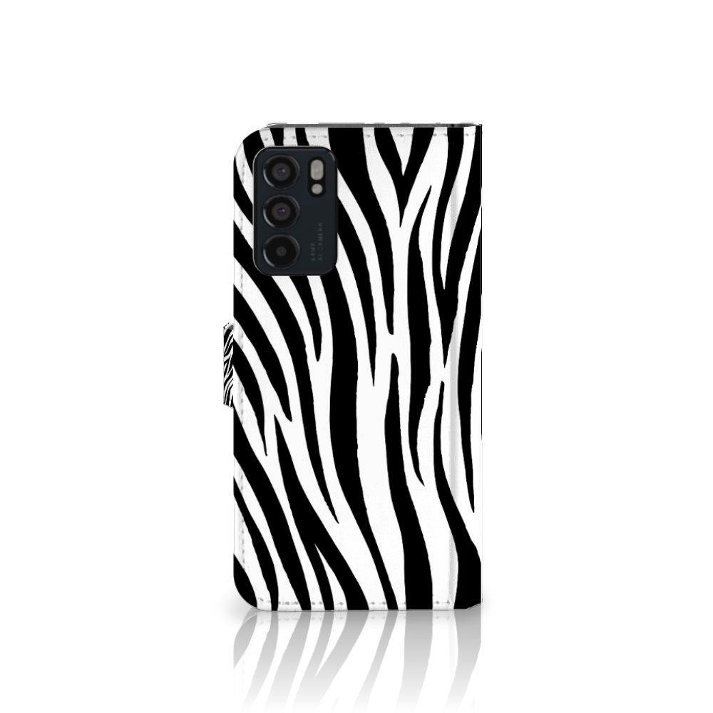 OPPO Reno6 5G Telefoonhoesje met Pasjes Zebra