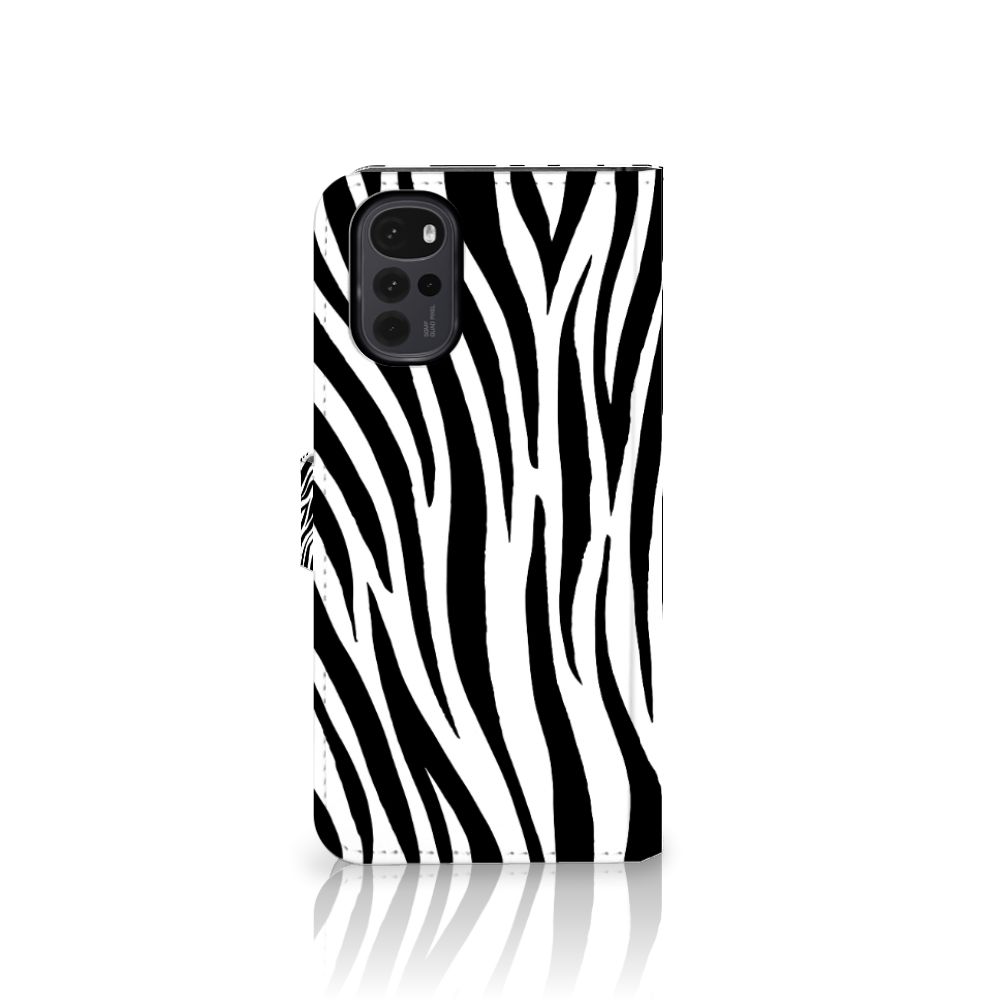 Motorola Moto G22 Telefoonhoesje met Pasjes Zebra