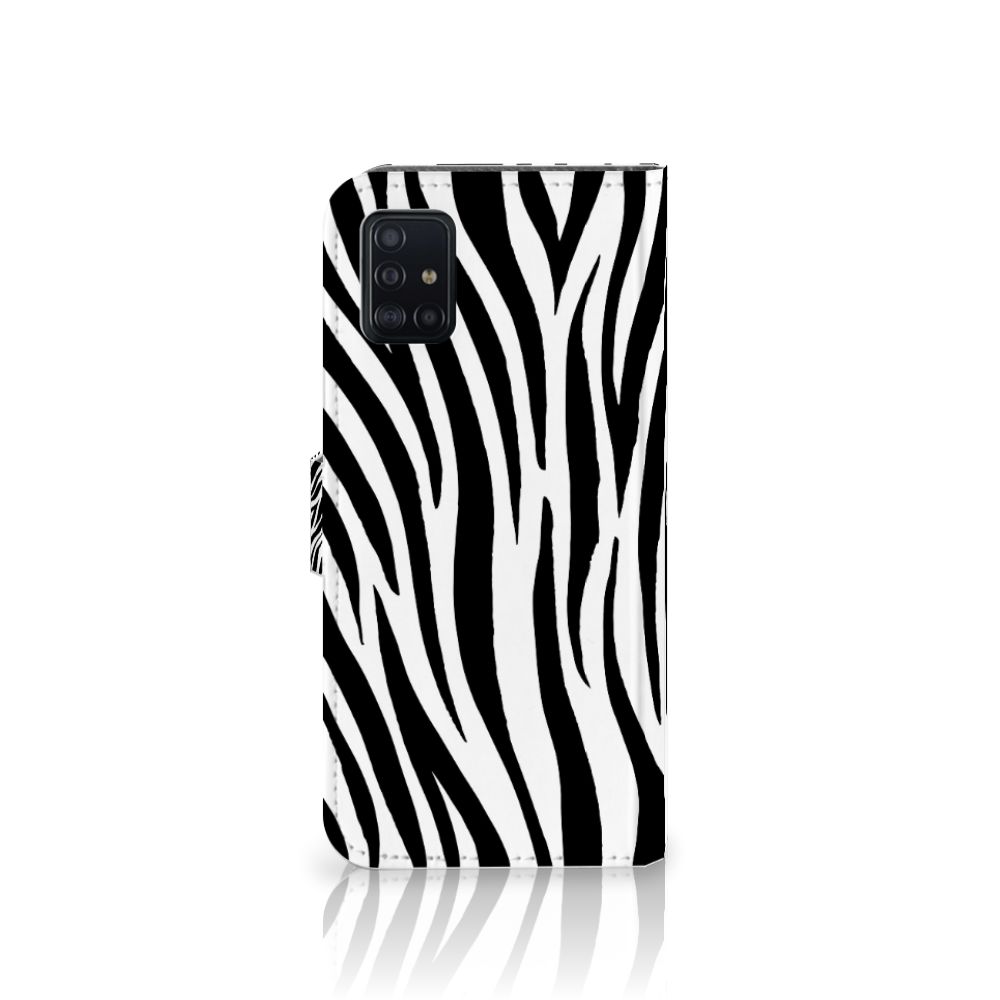 Samsung Galaxy A51 Telefoonhoesje met Pasjes Zebra