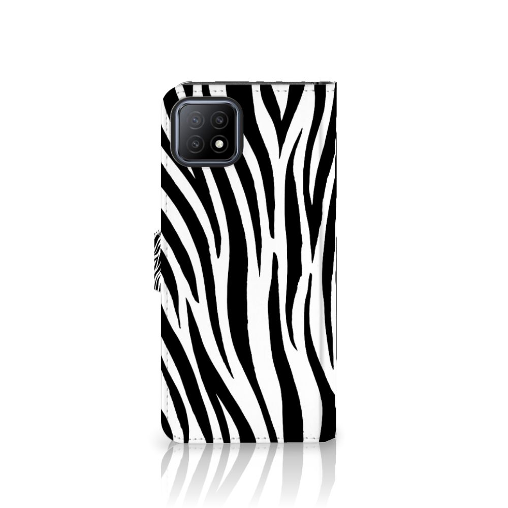 OPPO A73 5G Telefoonhoesje met Pasjes Zebra