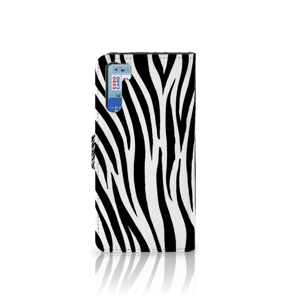 OPPO A91 | Reno3 Telefoonhoesje met Pasjes Zebra