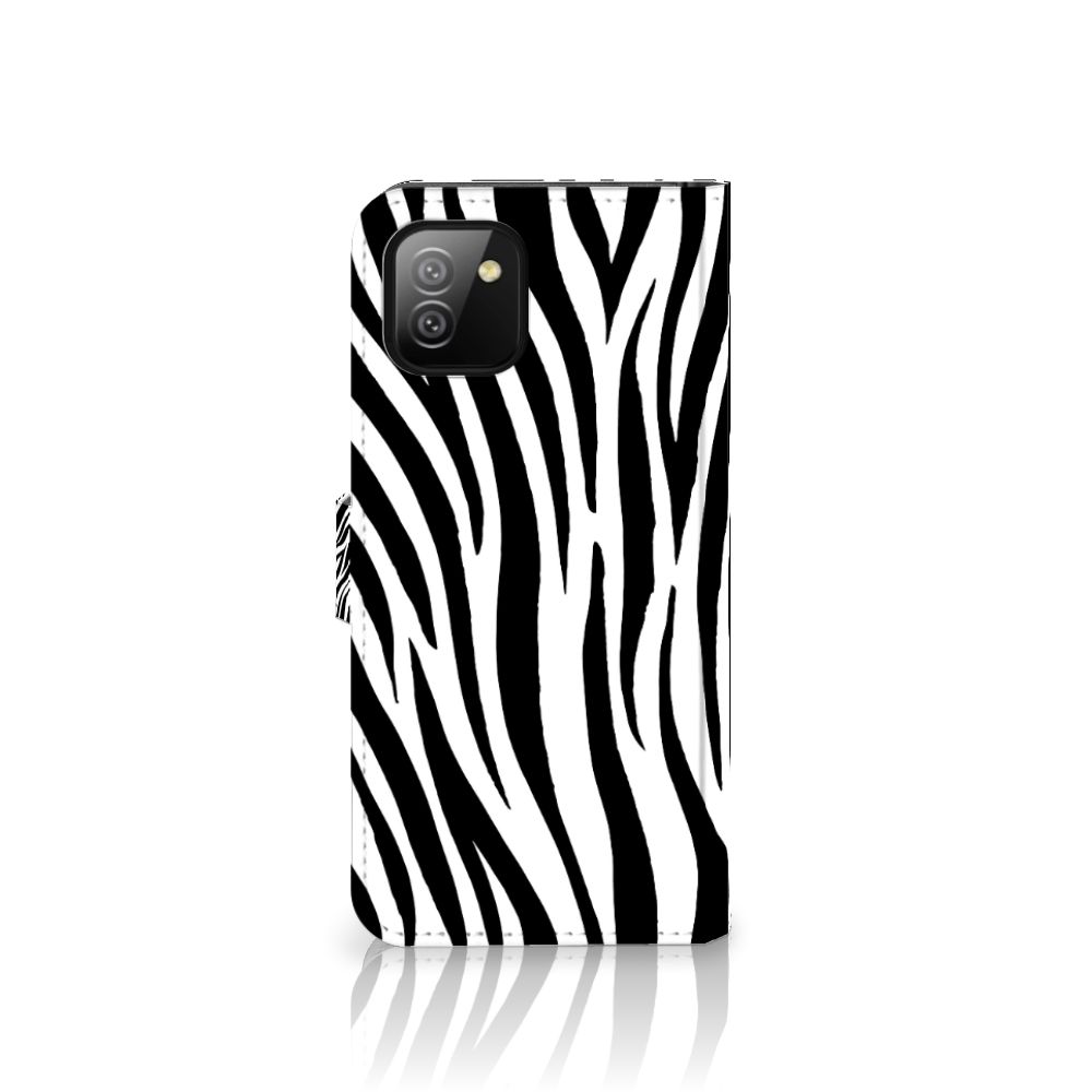 Samsung Galaxy A03 Telefoonhoesje met Pasjes Zebra
