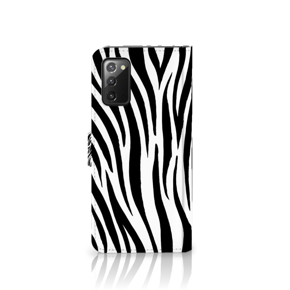 Samsung Galaxy Note 20 Telefoonhoesje met Pasjes Zebra