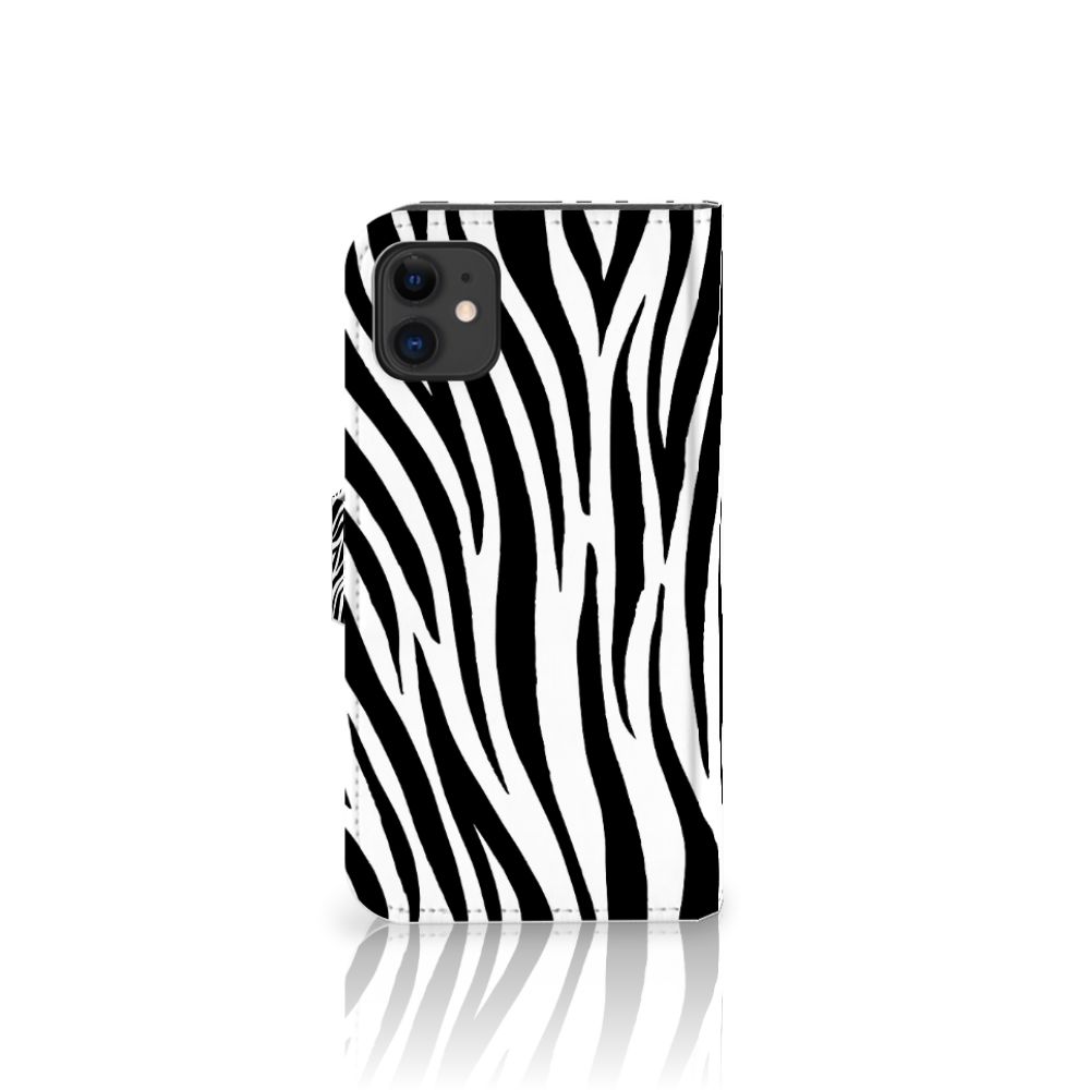 Apple iPhone 11 Telefoonhoesje met Pasjes Zebra