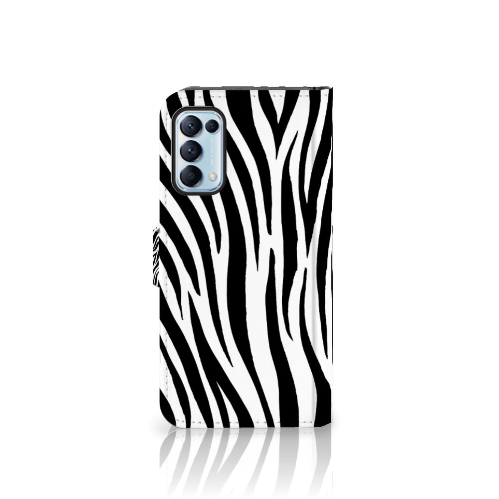 OPPO Find X3 Lite Telefoonhoesje met Pasjes Zebra