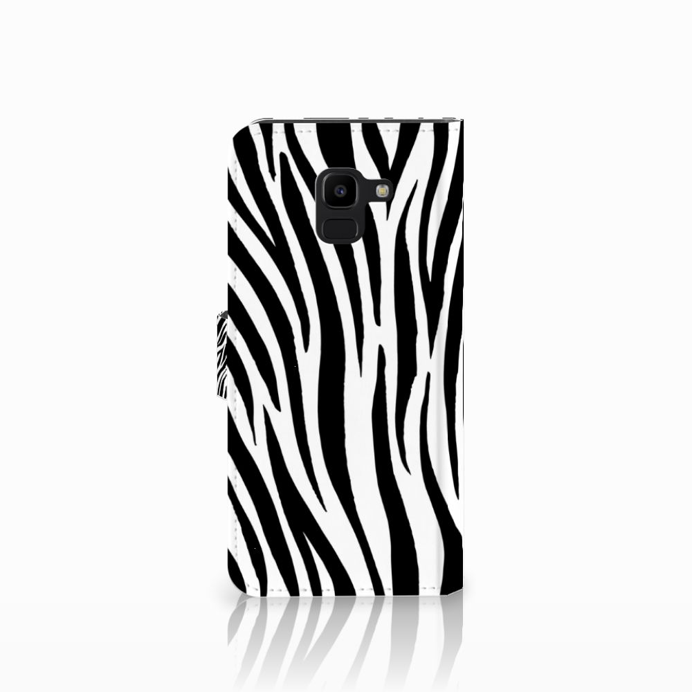 Samsung Galaxy J6 2018 Telefoonhoesje met Pasjes Zebra