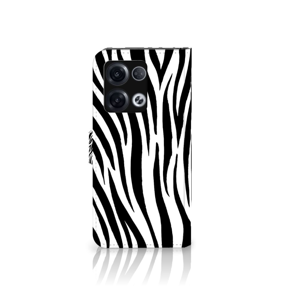 OPPO Reno8 Pro Telefoonhoesje met Pasjes Zebra