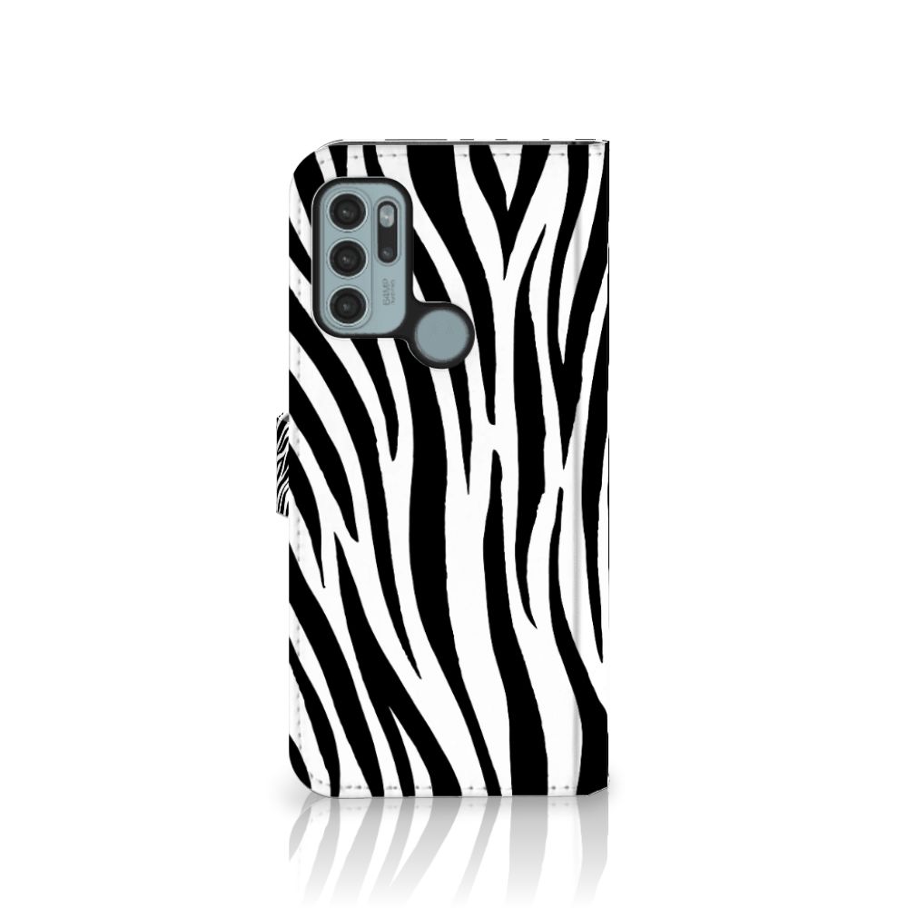 Motorola Moto G60s Telefoonhoesje met Pasjes Zebra