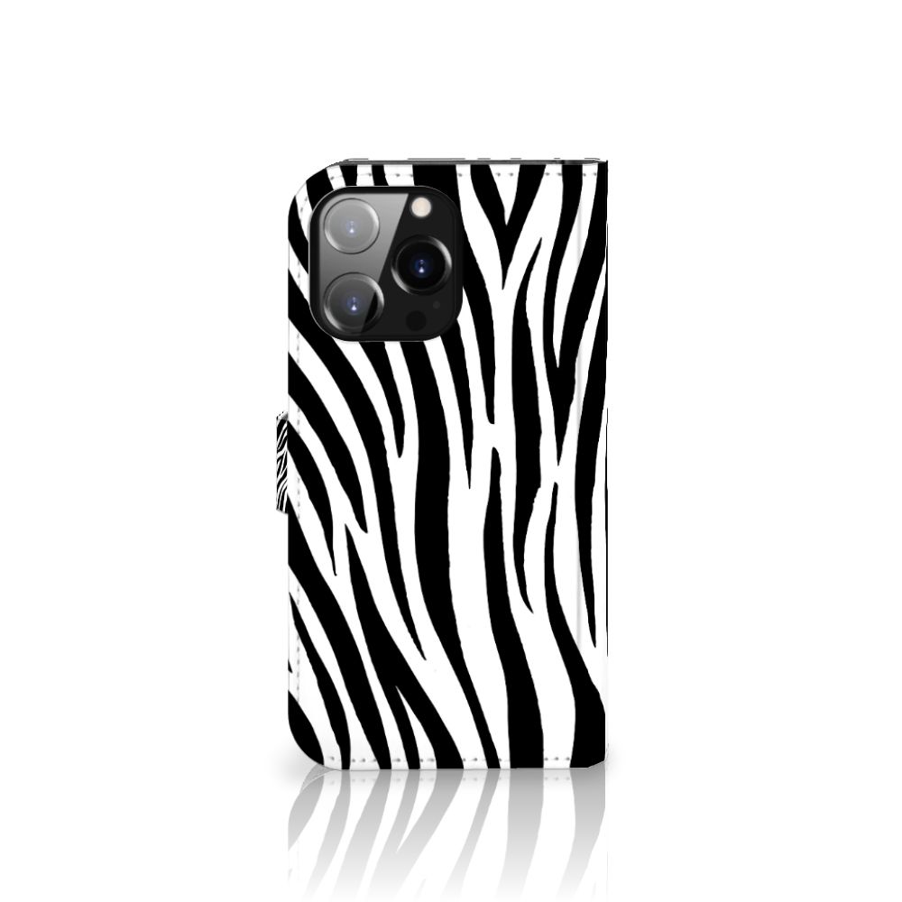 iPhone 14 Pro Max Telefoonhoesje met Pasjes Zebra