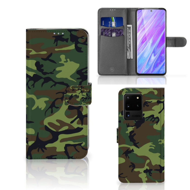 Samsung Galaxy S20 Ultra Telefoon Hoesje Army Dark