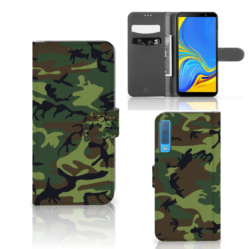 Samsung Galaxy A7 (2018) Boekhoesje Design Army Dark