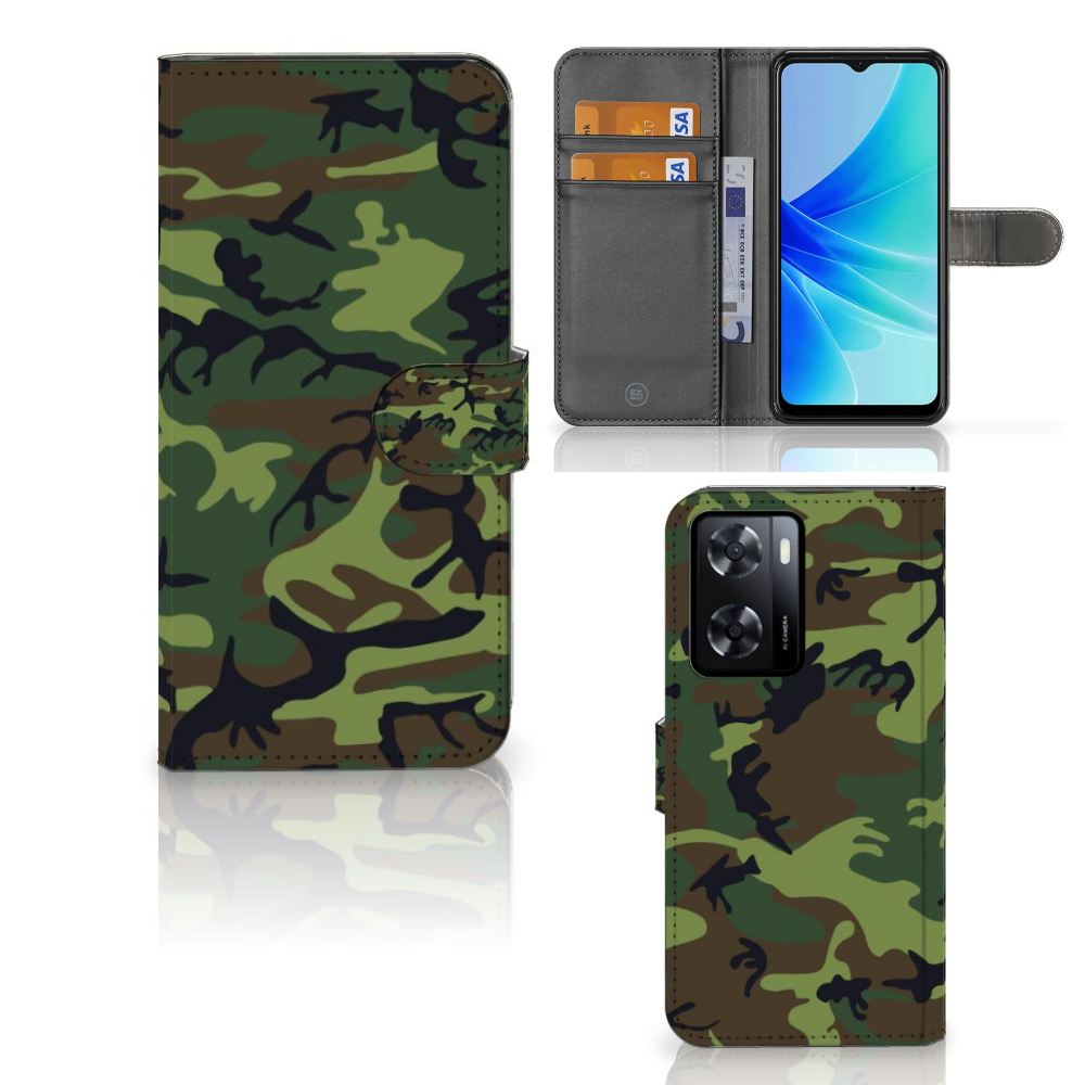PPO A57 | A57s | A77 4G Telefoon Hoesje Army Dark
